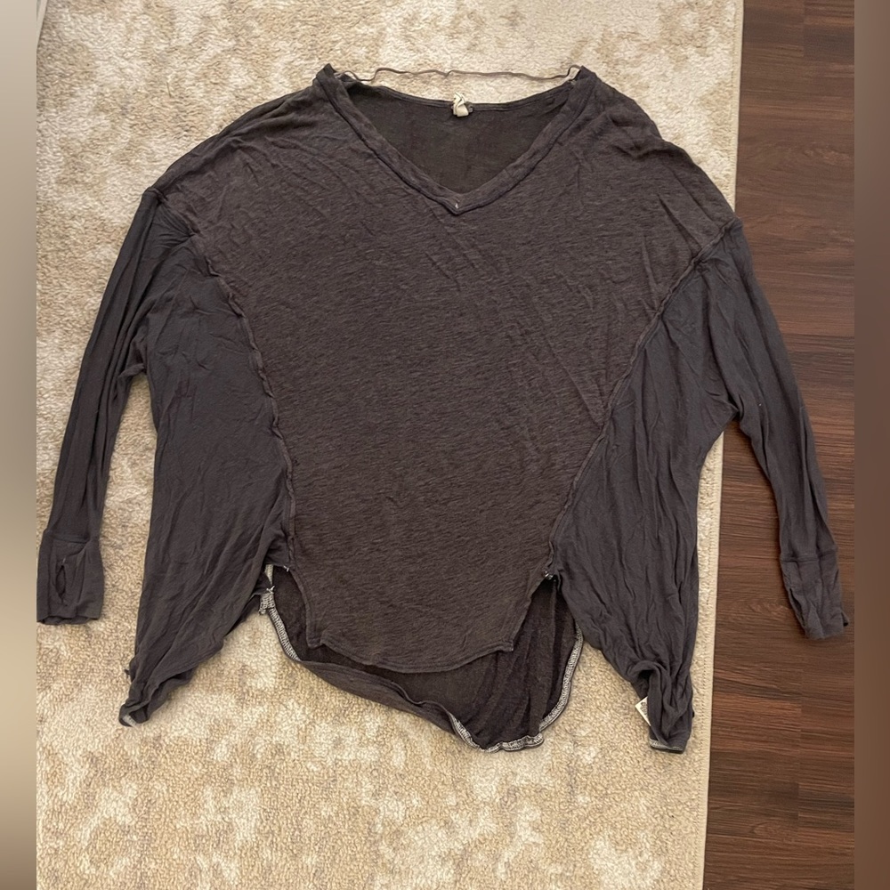 Gray Free People Light Oversized Sweater